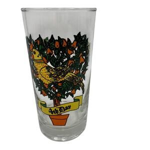 Vintage 4th Day Tumbler 12 Twelve Days of Christmas Glass by Anchor Hocking
